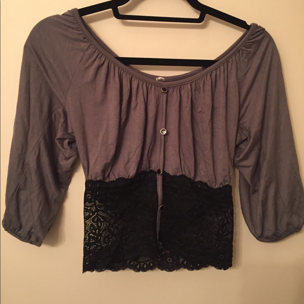 Black lace Crop Top